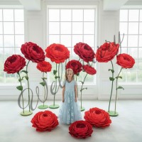 Аренда ростовых цветов из бумаги "Пионы красные"